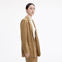 【清仓】播春季设计感小众利落戗驳领简洁方口袋西服BDP4XD04 K40黑色 XL