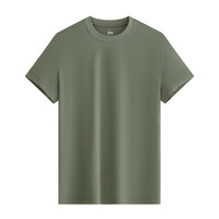 【索罗拉凉感T】霞湖世家凉感t恤男女5A抗菌防晒纯色圆领短袖165 5XL 男款单件-橄榄绿