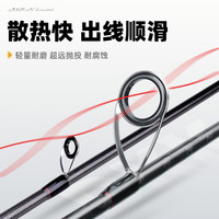 哈斯达（HISTAR）穆萨路亚竿单竿远投翘嘴枪柄马口全水域直柄竿路亚微物打黑雷强竿 2.1米 红MH-枪柄单竿