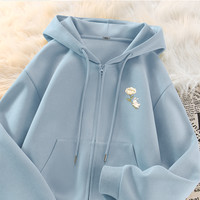 雪中飞 SNOWFLYING开春卫衣外套女2025春季轻薄款连帽开衫短款上衣PC 雾霾蓝776F 160/84A