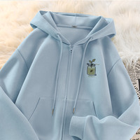 雪中飞 SNOWFLYING开春卫衣外套女2025春季轻薄款连帽开衫短款上衣PC 雾霾蓝778F 155/80A