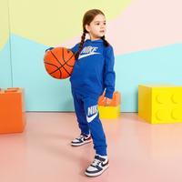 耐克 NIKE棉质保暖 男女婴童小童款柔软舒适内短绒长袖连帽卫衣套装两件套