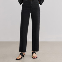 LILY法棍裤九分高腰直筒裤通勤休闲显瘦牛仔裤女小个子2025春 XL