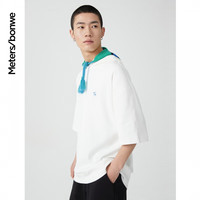 美特斯邦威新基本连帽套头卫衣秋季体恤宽松纯色上衣 褪色蓝 2XL 185 104B XXL:185/104B