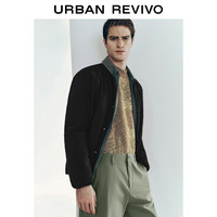 UR2024冬季男装时尚休闲百搭绗缝字母图案棉服UMM140008 黑色 M