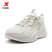 XTEP特步休闲鞋男2025年夏季拼接撞色百搭舒适厚底增高运动鞋 白沙灰/黏土色（男款） 35