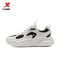 XTEP特步休闲鞋男2025年夏季拼接撞色百搭舒适厚底增高运动鞋 帆白/黑（女款） 39