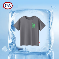 C&A儿童速干衣男童短袖t恤冰丝上衣男孩衣服夏装童装潮夏季衣服 荧光机甲K碳灰 120