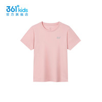 361°童装男女童短袖针织衫2025年夏季通码上衣 杏花粉 100