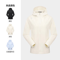探路者（TOREAD）户外软壳衣男女透气舒适休闲户外弹力速干功能外套春夏款 女-TAEEBM82705米色 M