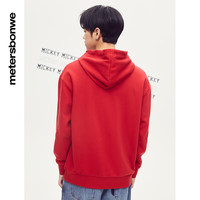 美特斯邦威卫衣男女同款春季MTEE迪士尼虎年米奇前胸印花连帽卫衣 甜椒红 2XL 185 104B 185/XXL