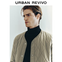 UR2024冬季男装时尚休闲百搭绗缝字母图案棉服UMM140008 深棕绿 XS