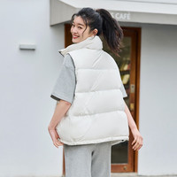 坦博尔（Tanboer）羽绒服女冬季时尚保暖宽松高领女士羽绒马甲TD236030 日光白 175/96A