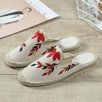 SOLUDOS 女士渔夫鞋拖鞋外穿一脚蹬刺绣半拖