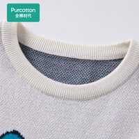 全棉时代女童毛衣秋冬纯棉百搭洋气小童棉线衫亲肤休闲上衣 香草白 130