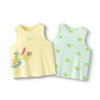 巴拉巴拉婴儿衣服新生儿内着上衣宝宝两件装内搭内着套装可爱萌趣 黄绿色调-两件装-208224131201 100cm