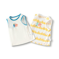 巴拉巴拉婴儿衣服新生儿内着上衣宝宝两件装内搭内着套装可爱萌趣 蓝黄色调-两件装-208224131201 66cm