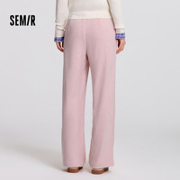 森马 Semir裤女软糯雪尼尔长裤舒适冬季简约慵懒肌理阔腿裤垂感时尚 60046  165/70A