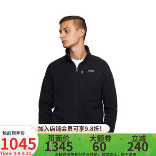 Patagonia 巴塔哥尼亚 外套Better Sweater男士夹克保暖抓绒衣25528（XL、BLK 黑色）