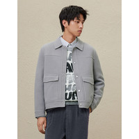 GXG 奥莱 多色翻领短大衣 23年冬季 灰色 165/S