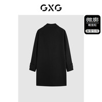 GXG奥莱  多色分割设计简约长款毛呢大衣外套男士 冬季 黑色 175/L