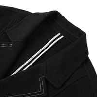 GXG奥莱  多色分割设计简约长款毛呢大衣外套男士 冬季 黑色 170/M