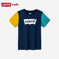 李维斯 Levi's 童装男童纯棉短袖T恤夏季新款儿童舒适短t上衣潮 深靛蓝 140 /68