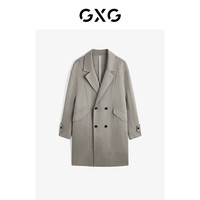 GXG奥莱  多色分割设计简约长款毛呢大衣外套男士 冬季 豆绿色 165/S