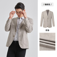 利郎西服外套男士商务休闲西装男修身翻领2025春男装单西 咖啡色(G5CDX811SA) 170/84A