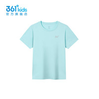361°童装男女童短袖针织衫2025年夏季通码上衣 浅青蓝 170