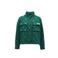 VEROMODA夹克外套春季复古运动风字母老花口袋立领上衣3241J9007 E60冬青绿色 170/88A/L