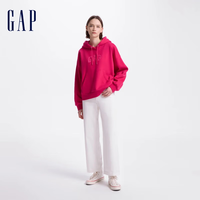 GAP女装秋季款经典logo碳素磨毛抓绒休闲连帽衫卫衣634443 玫红色 XL (175/92A)亚洲尺码