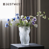 BEST WEST HD24-05 花瓶花器 大号+小号 不规则花器透明 矮款