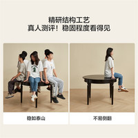 全友家居2024法式复古圆形餐桌客厅小户型可伸缩饭桌129036A