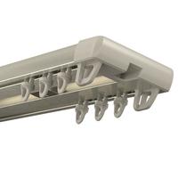 奢帘客双层窗帘轨道顶装窗帘盒双轨静音窗帘杆导轨滑轨滑道一体式