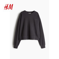 HM女士精品春季字母图案卫衣1269562 深灰色/Atelier Sportif 160/88