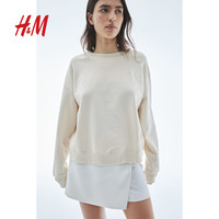 HM女士精品春季字母图案卫衣1269562 奶油色/NYC Studios 170/104