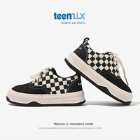 天美意童鞋儿童板鞋秋季女童运动鞋软底男大童小黑鞋潮 黑色 37