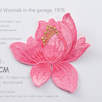 安曼 花朵刺绣自粘布贴 1号深粉 带背胶烫贴款