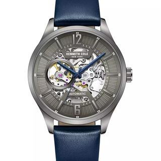 Men's Automatic Blue Genuine Leather Strap Watch 42mm