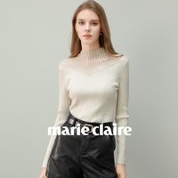 嘉人 Marie Claire 半高领针织衫女秋冬上衣2024高级感内搭打底衫可外穿毛衣