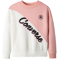 匡威Converse童装女童圆领套头加绒卫衣秋冬儿童休闲上衣