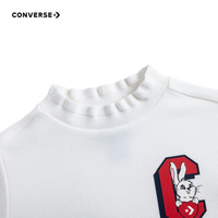 匡威（Converse）儿童装女童长袖T恤秋中大童春装圆领上衣 羽白色 130 /64 【身高116-122cm】