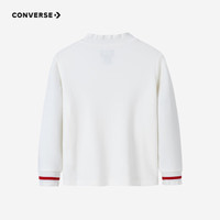 匡威（Converse）儿童装女童长袖T恤秋中大童春装圆领上衣 羽白色 150 /68 【身高140-152cm】