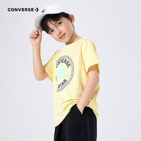 匡威（Converse）匡威儿童装男童短袖T恤2024夏季大童潮牌上衣女童夏装男孩半袖t恤 鹅蛋黄 160 /80 【身高158-170cm】