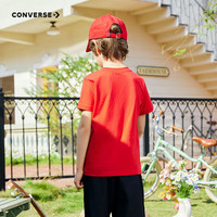 匡威（Converse）匡威儿童装男童短袖T恤2024夏季大童潮牌上衣女童夏装男孩半袖t恤 学院红 120 /60 【身高110-116cm】