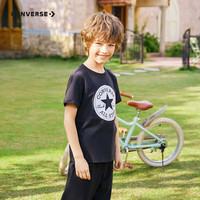 匡威（Converse）匡威儿童装男童短袖T恤2024夏季大童潮牌上衣女童夏装男孩半袖t恤 8642正黑色 110 /56 【身高104-110cm】