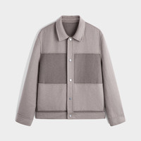 GXG奥莱 驼色时尚拼接设计含羊毛短大衣毛呢外套 23年冬季 驼色 170/M