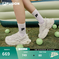 FILA FUSION 斐乐官方潮牌硬糖鞋女子秋冬款厚底增高老爹鞋跑鞋休闲运动鞋