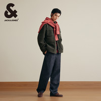 杰克琼斯春季logo刺绣皮标宽松毛呢大衣男装外套衣服潮流男生 190/108A/XXL